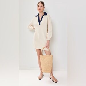 STAUD Altea Mini Dress Ivory Navy - NWT